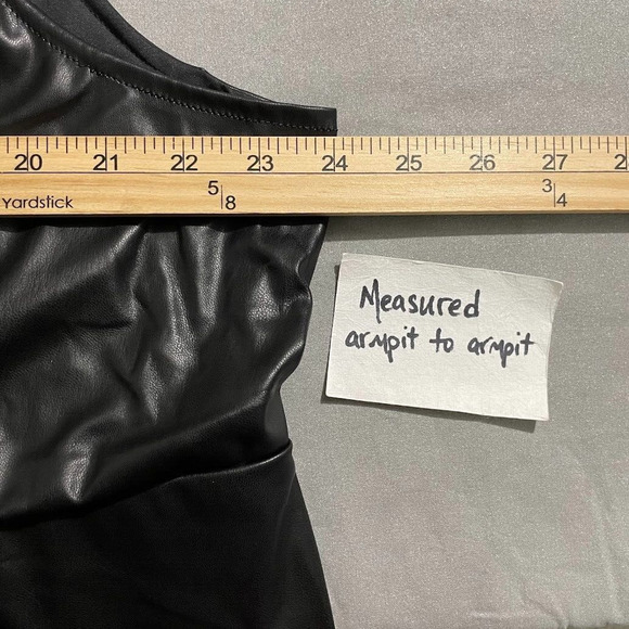 Torrid Black Faux Leather Lace Up Top Plus Size 3X Tank Peplum Club Moto Biker - Picture 7 of 9